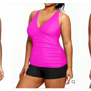 Yonique ruched tummy control bathing suit